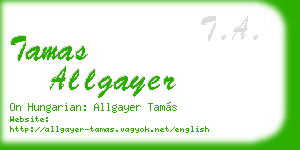 tamas allgayer business card